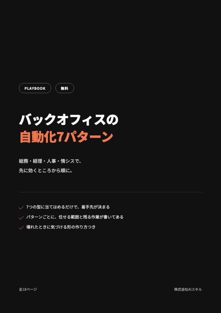 バックオフィスの自動化7パターン｜総務・経理・人事・情シス