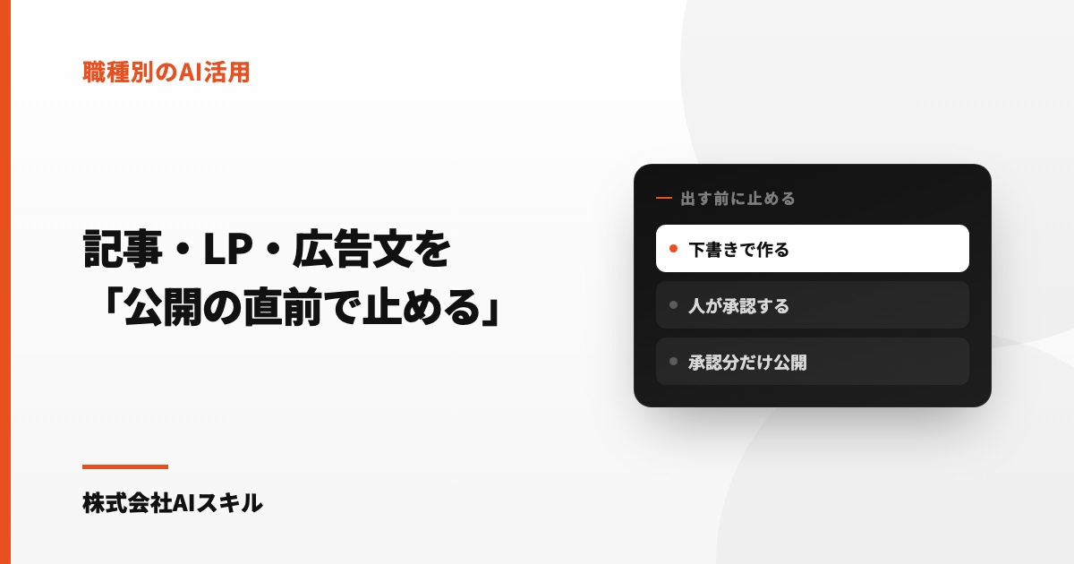 マーケ担当のAI活用｜記事・LP・広告文を「公開の直前で止める」Claude Codeの運用