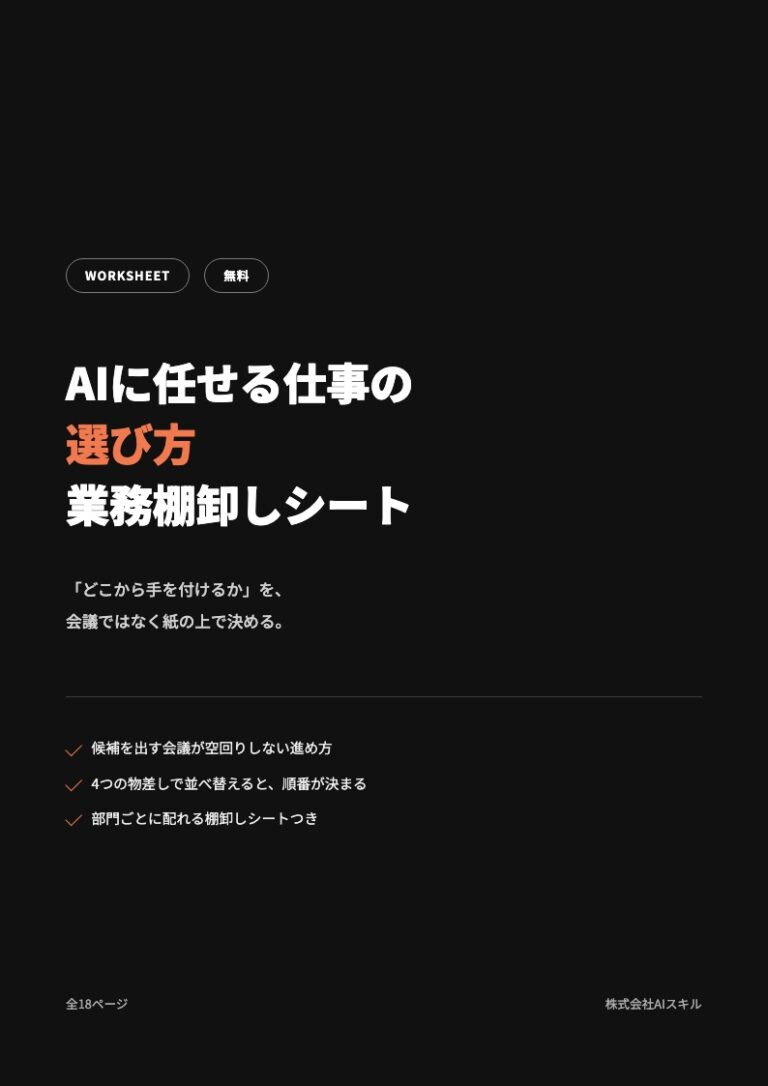 AIに任せる仕事の選び方｜業務棚卸しシートと4つの物差し